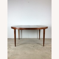 Danish Modern Teak Oval Dining Table with 3 Leafs