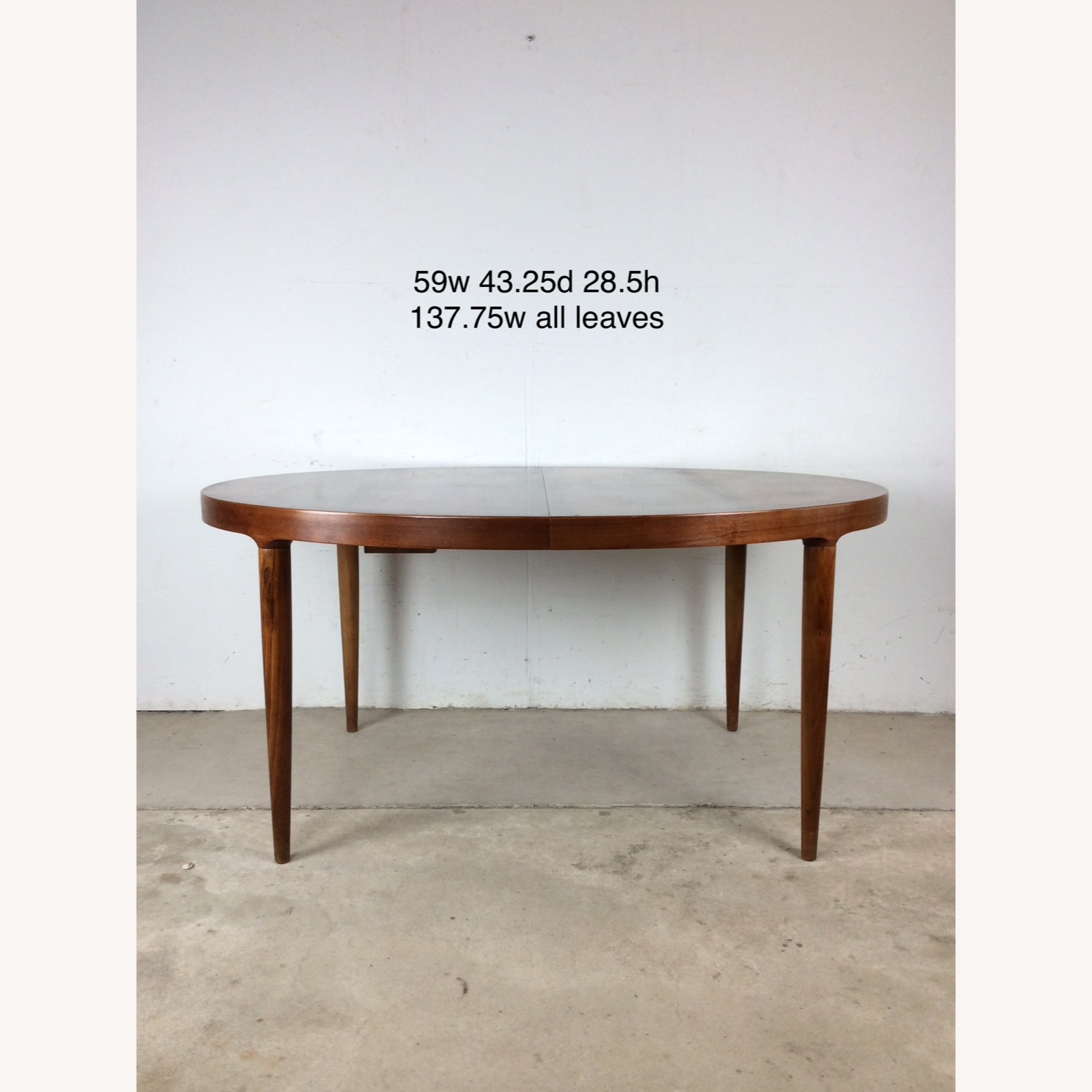 Danish Modern Teak Oval Dining Table with 3 Leafs - image-37