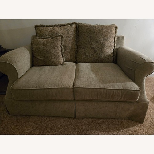 Used Green Fabric 2 Seater Sofa for sale on AptDeco