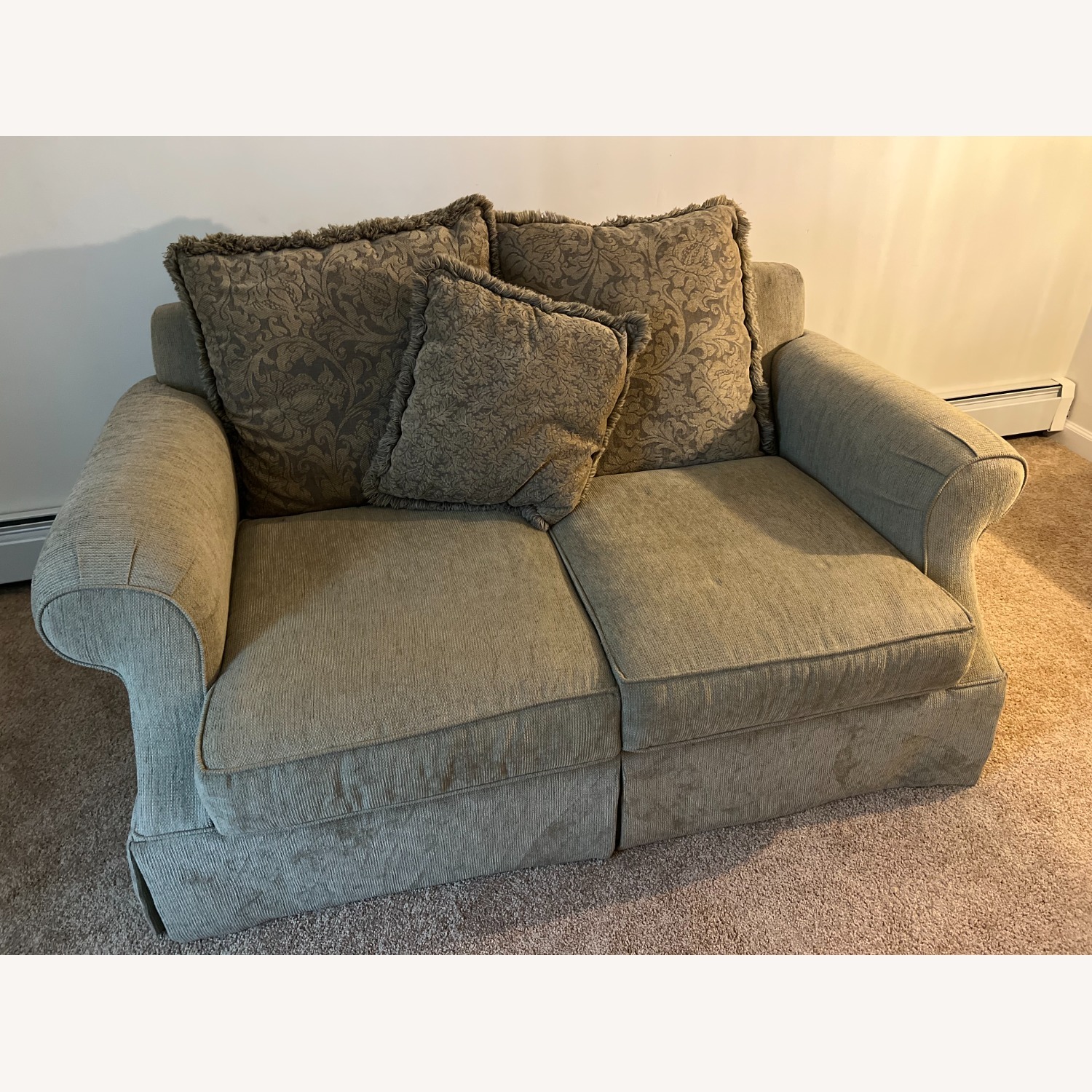 Green Fabric 2 Seater Sofa - image-4