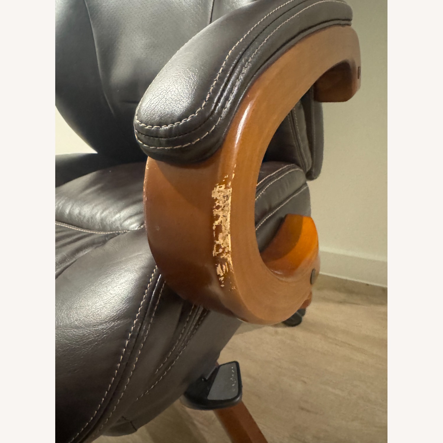 La-Z-Boy Dark Brown Leather Office Chair - image-3