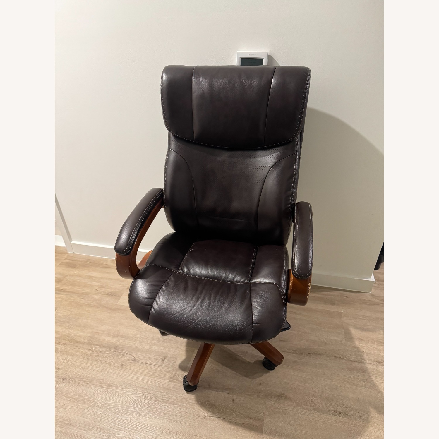 La-Z-Boy Dark Brown Leather Office Chair - image-4