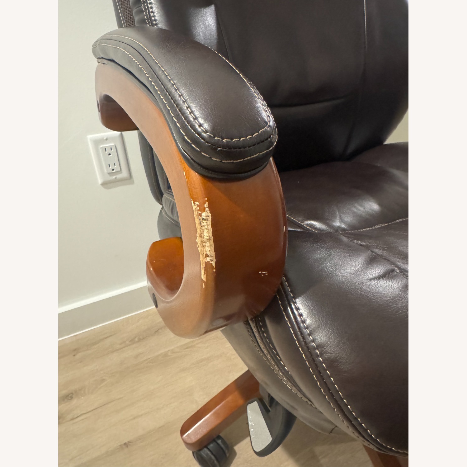 La-Z-Boy Dark Brown Leather Office Chair - image-2