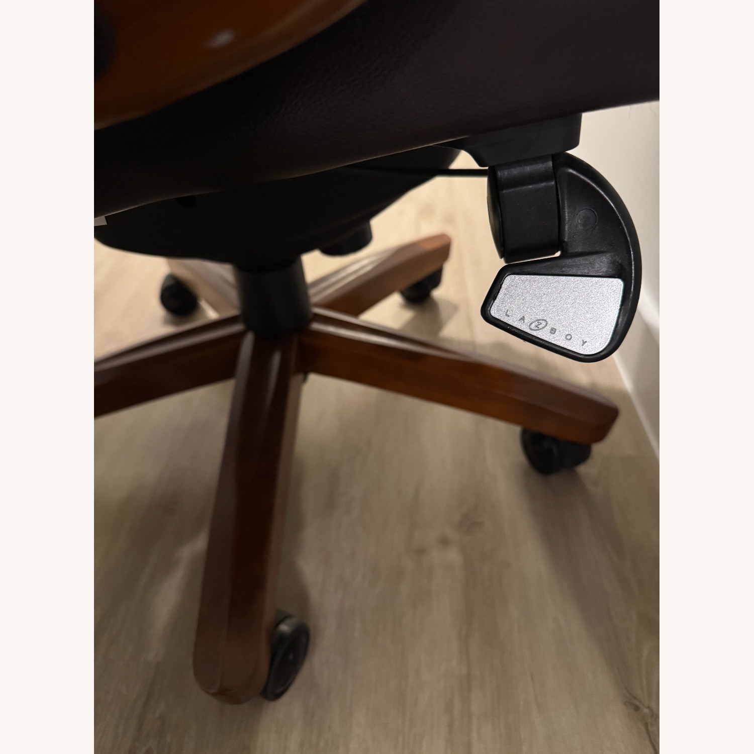 La-Z-Boy Dark Brown Leather Office Chair - image-9