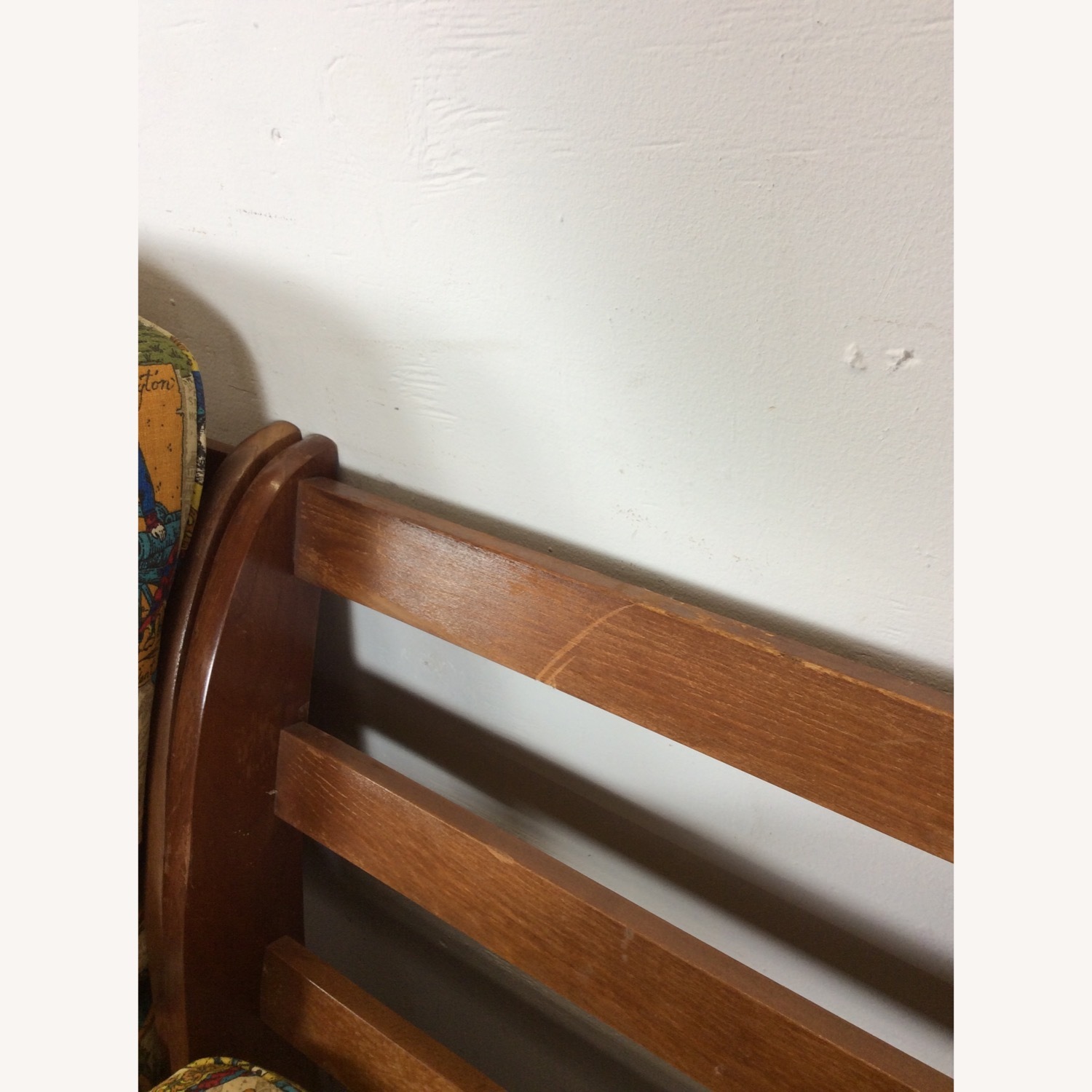 MCM Maple 3pc Sofa w Shelving & Vintage Upholstery - image-26