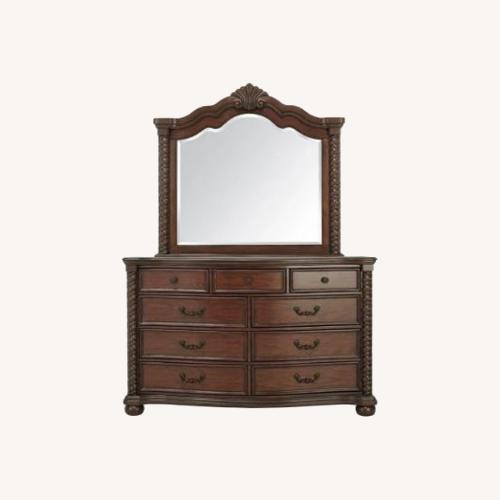 Used Raymour & Flanigan Dark Brown Wood Dresser for sale on AptDeco