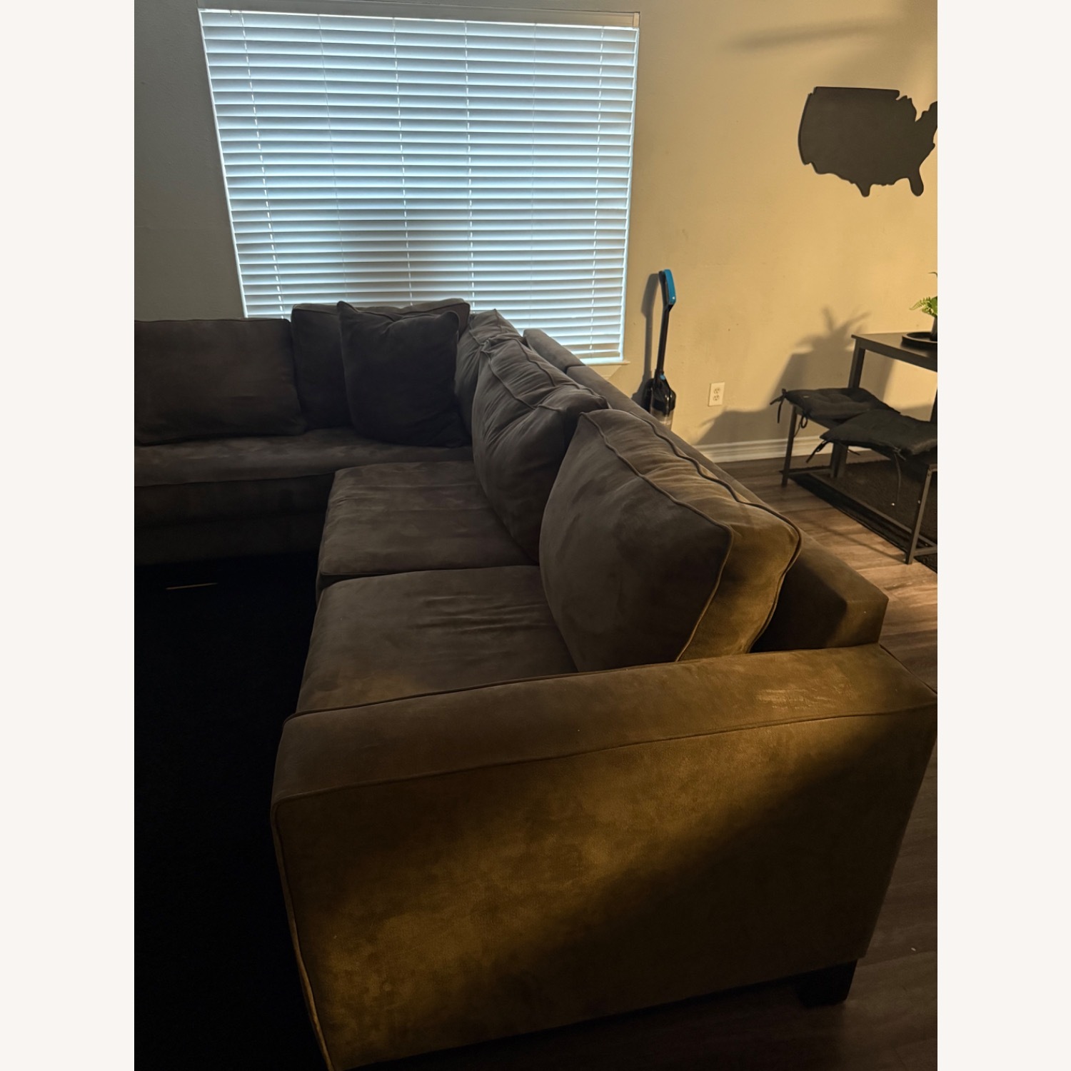 Rooms To Go Dark Brown Suede 3+ Piece Sectional - image-3