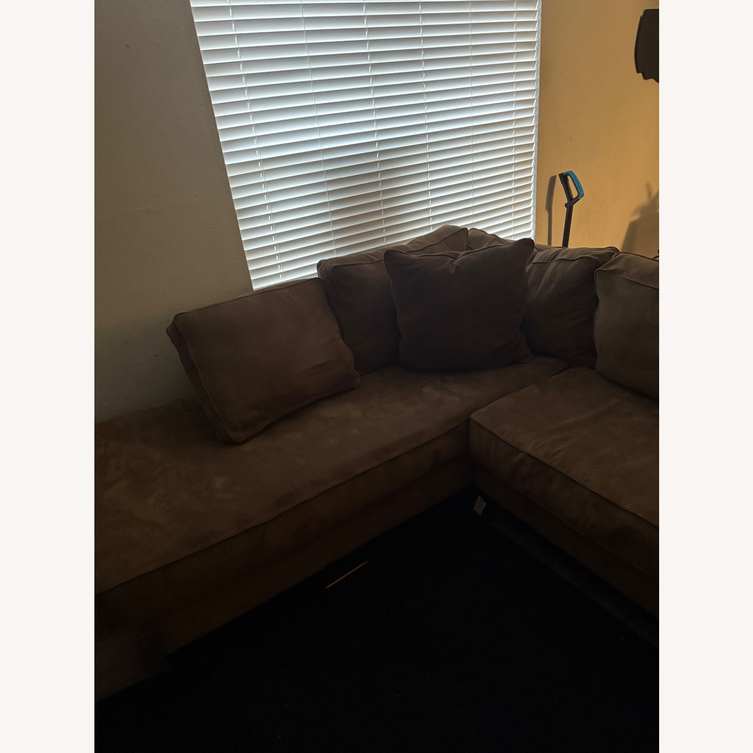 Rooms To Go Dark Brown Suede 3+ Piece Sectional - image-2