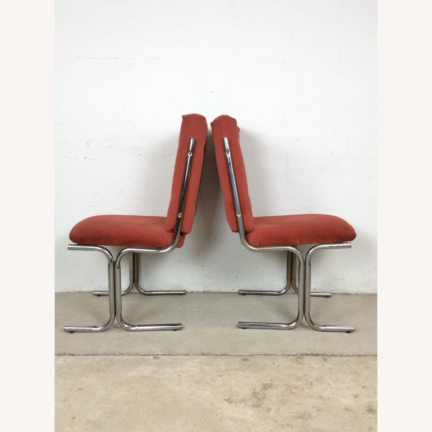 Set of 5 Postmodern Pink Upholstered Dining Chairs - image-21