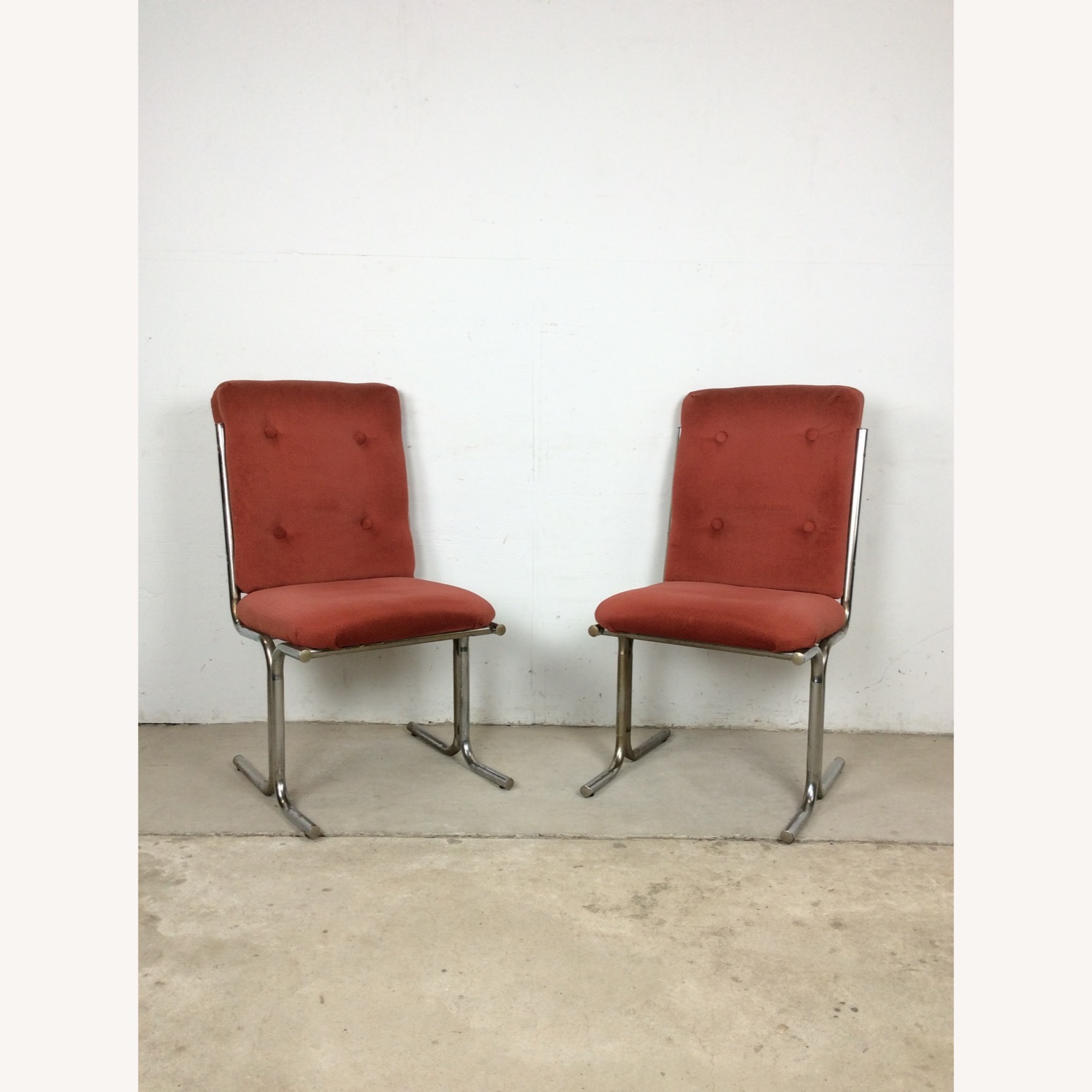 Set of 5 Postmodern Pink Upholstered Dining Chairs - image-14