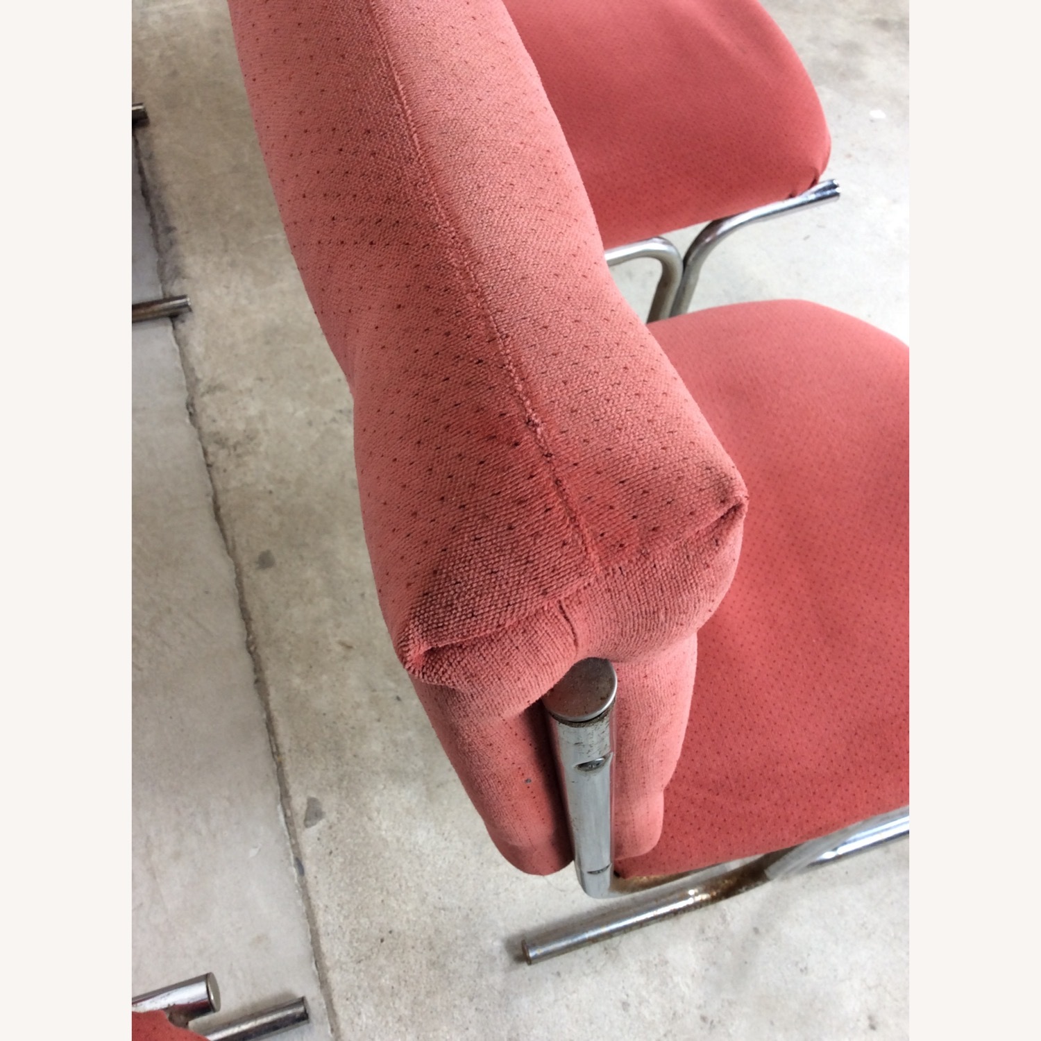 Set of 5 Postmodern Pink Upholstered Dining Chairs - image-11