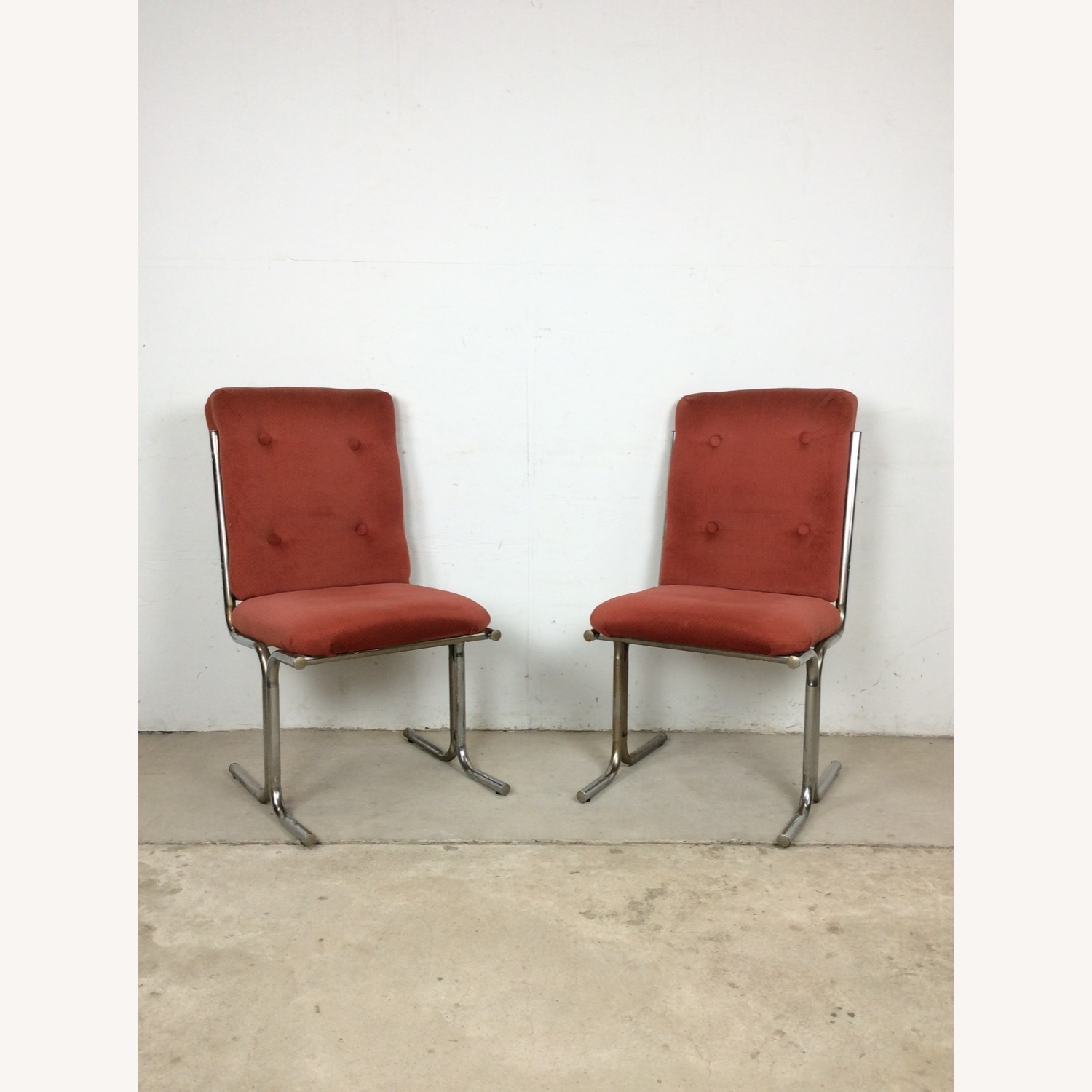 Set of 5 Postmodern Pink Upholstered Dining Chairs - image-13