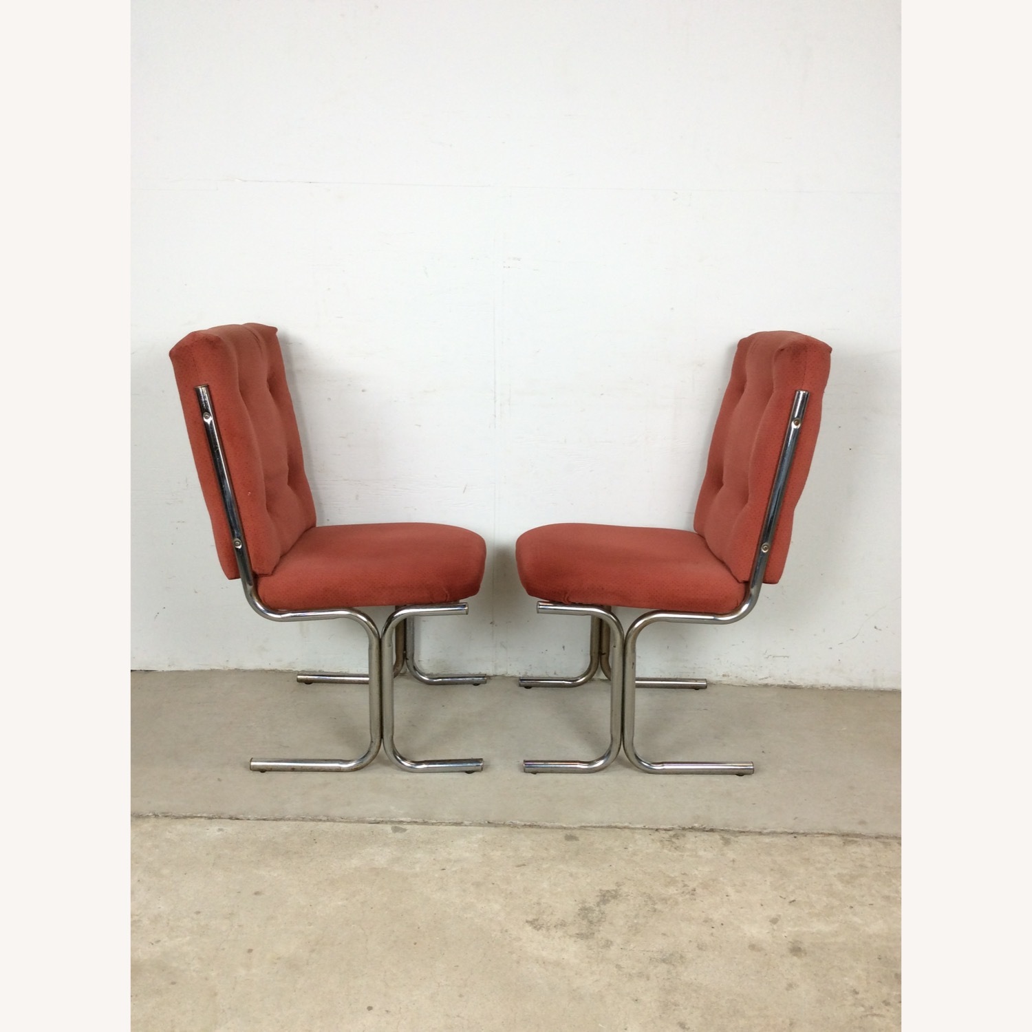 Set of 5 Postmodern Pink Upholstered Dining Chairs - image-29