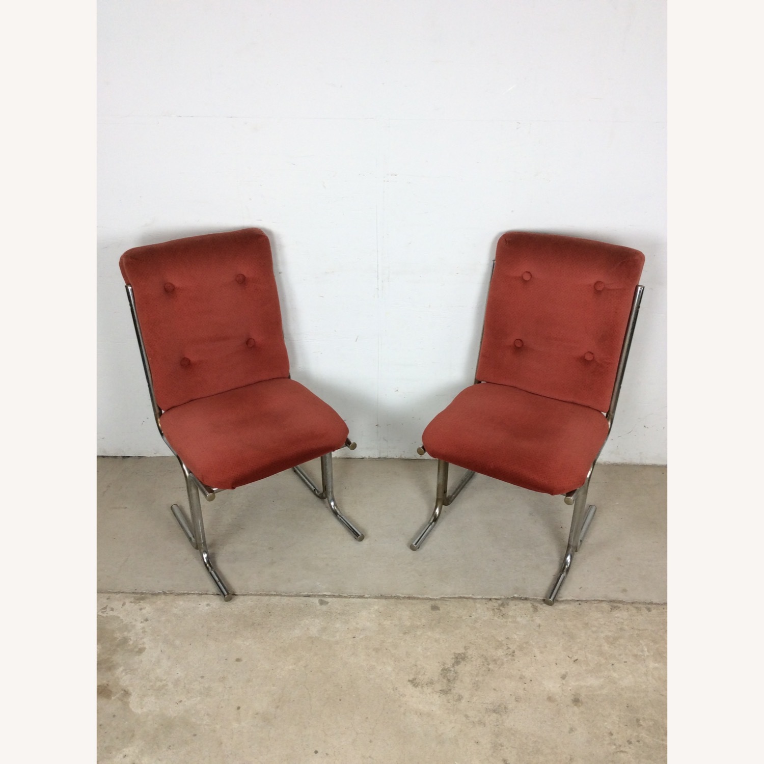 Set of 5 Postmodern Pink Upholstered Dining Chairs - image-15