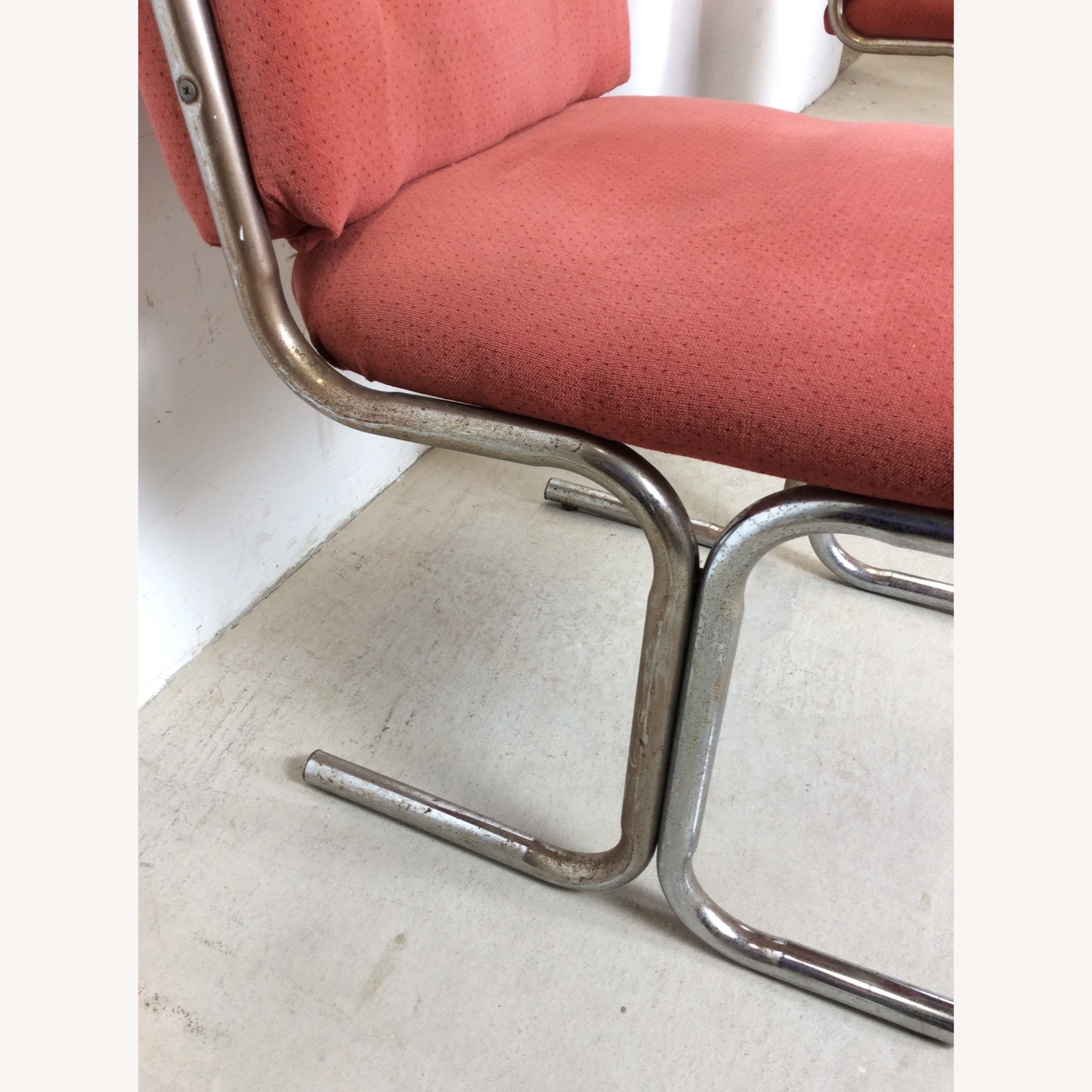 Set of 5 Postmodern Pink Upholstered Dining Chairs - image-10