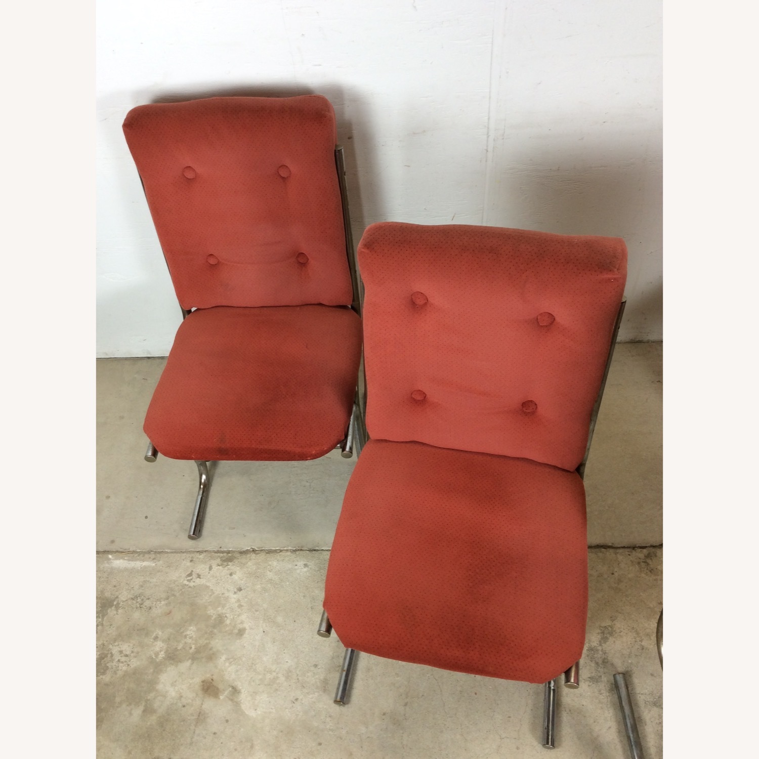 Set of 5 Postmodern Pink Upholstered Dining Chairs - image-8