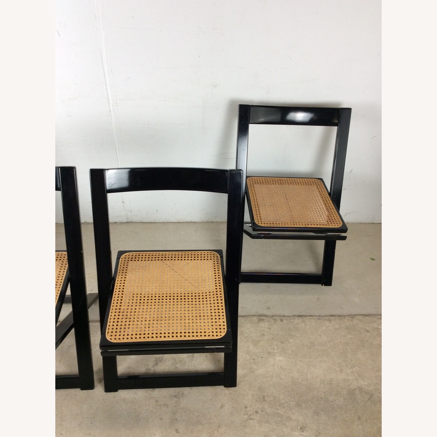 Set of 5 Folding Chairs with Cane Seats - image-4