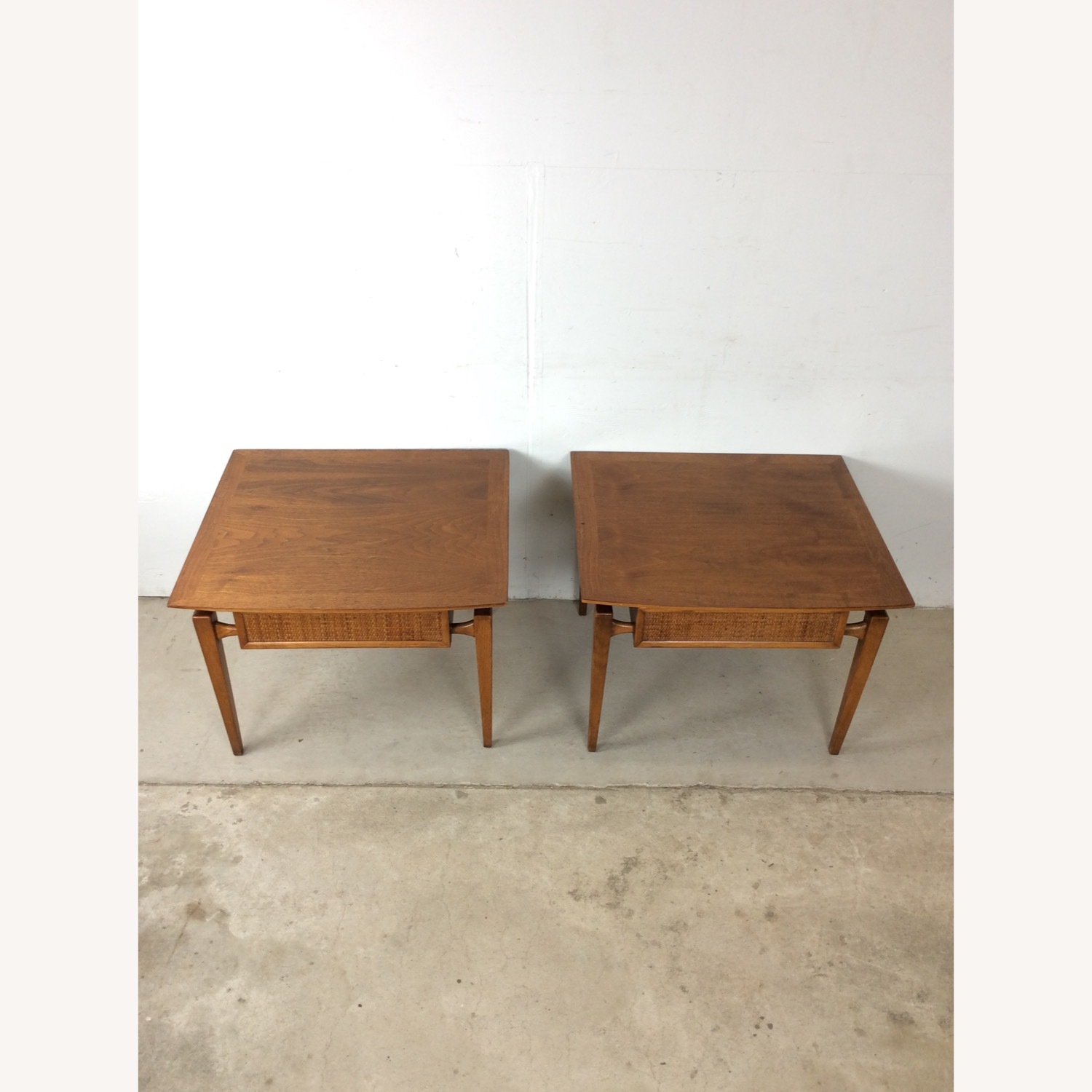 Pair of MCM End Tables with Drawer by Lane - image-3