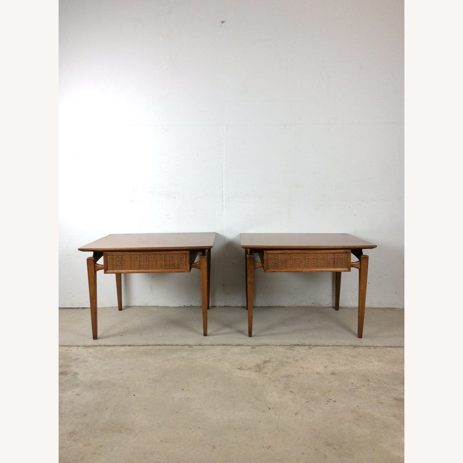 Pair of MCM End Tables with Drawer by Lane - image-0