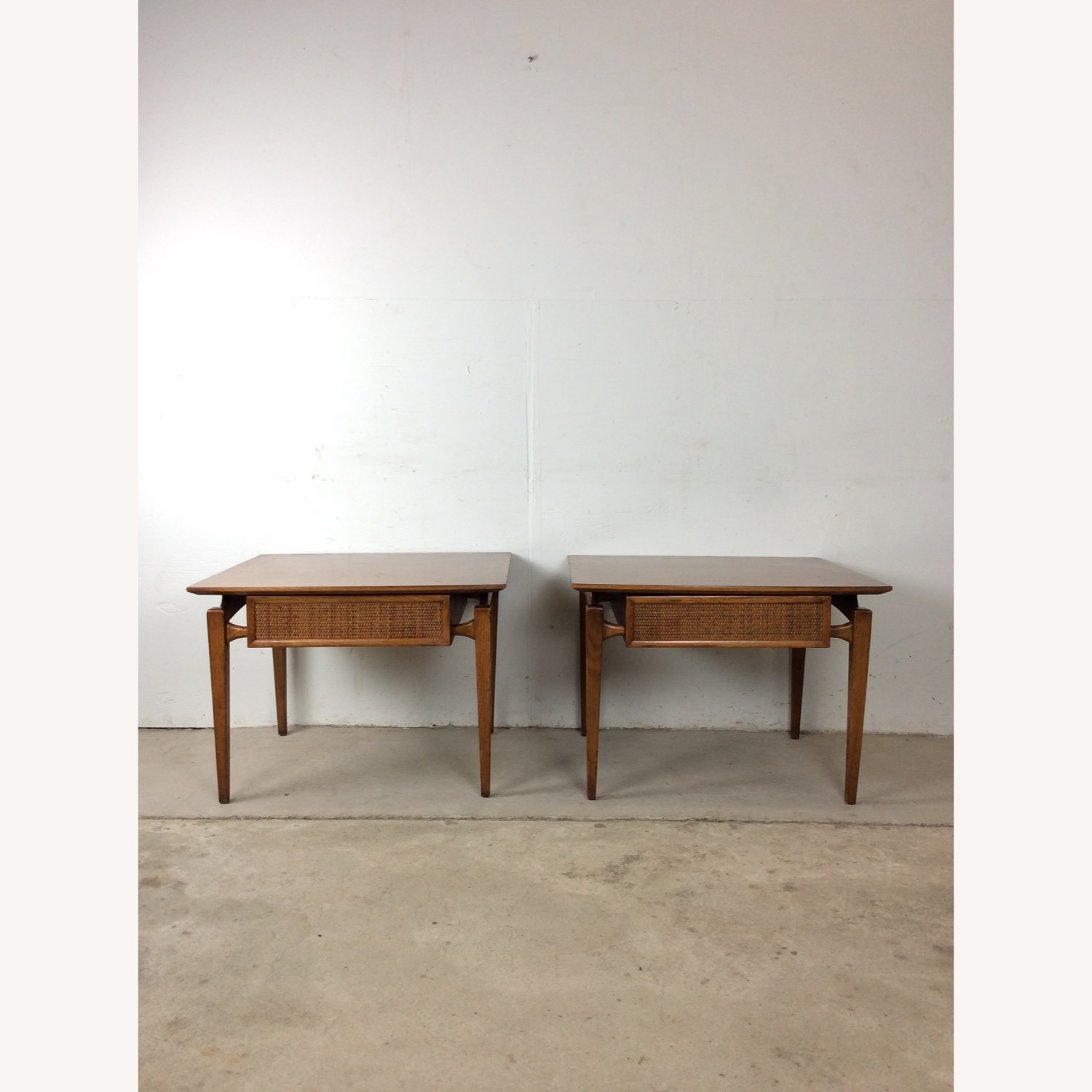 Pair of MCM End Tables with Drawer by Lane - image-1