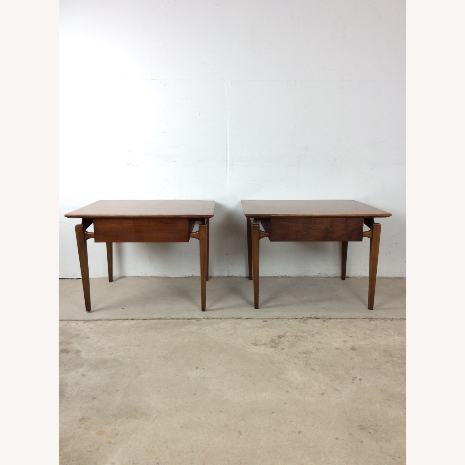 Pair of MCM End Tables with Drawer by Lane - image-21
