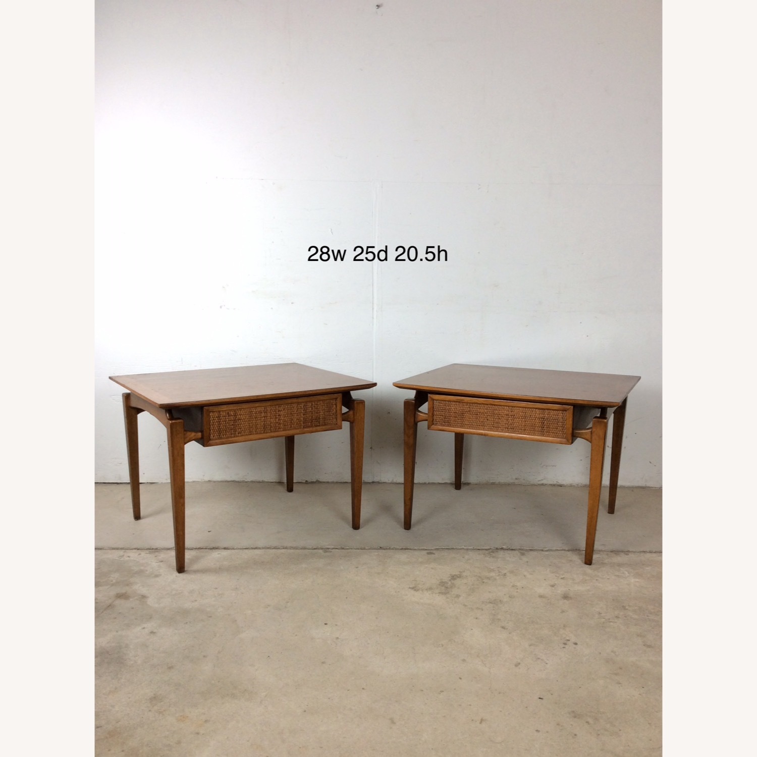 Pair of MCM End Tables with Drawer by Lane - image-28