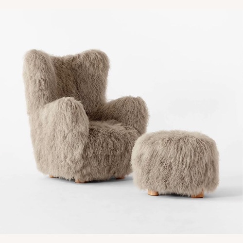 Used CB2 Bozzi Shearling Armchair for sale on AptDeco