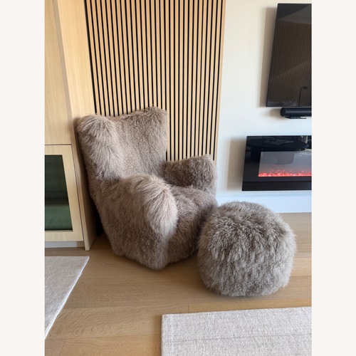Used CB2 Bozzi Shearling Armchair for sale on AptDeco