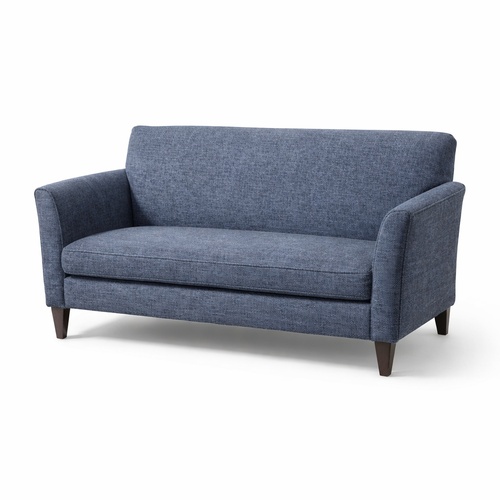 Used Pottery Barn Marcel Blue Fabric Loveseat for sale on AptDeco