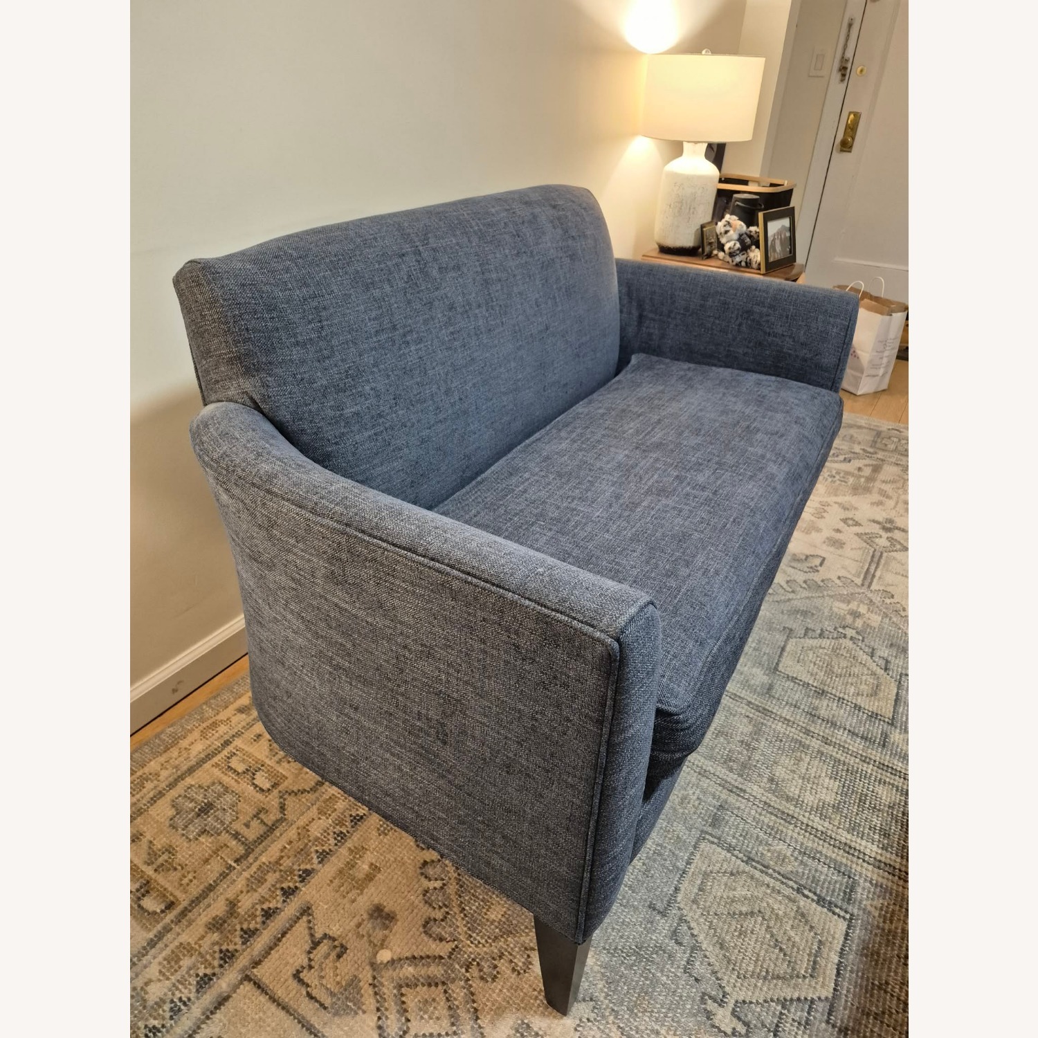 Pottery Barn Marcel Blue Fabric Loveseat - image-4