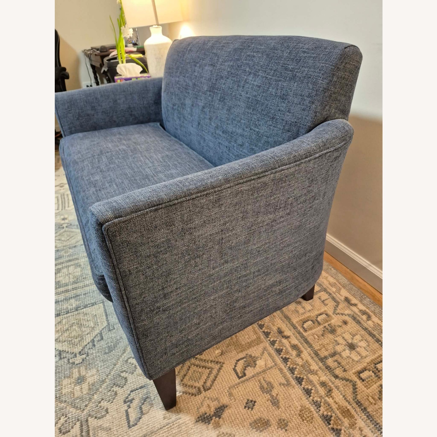 Pottery Barn Marcel Blue Fabric Loveseat - image-3