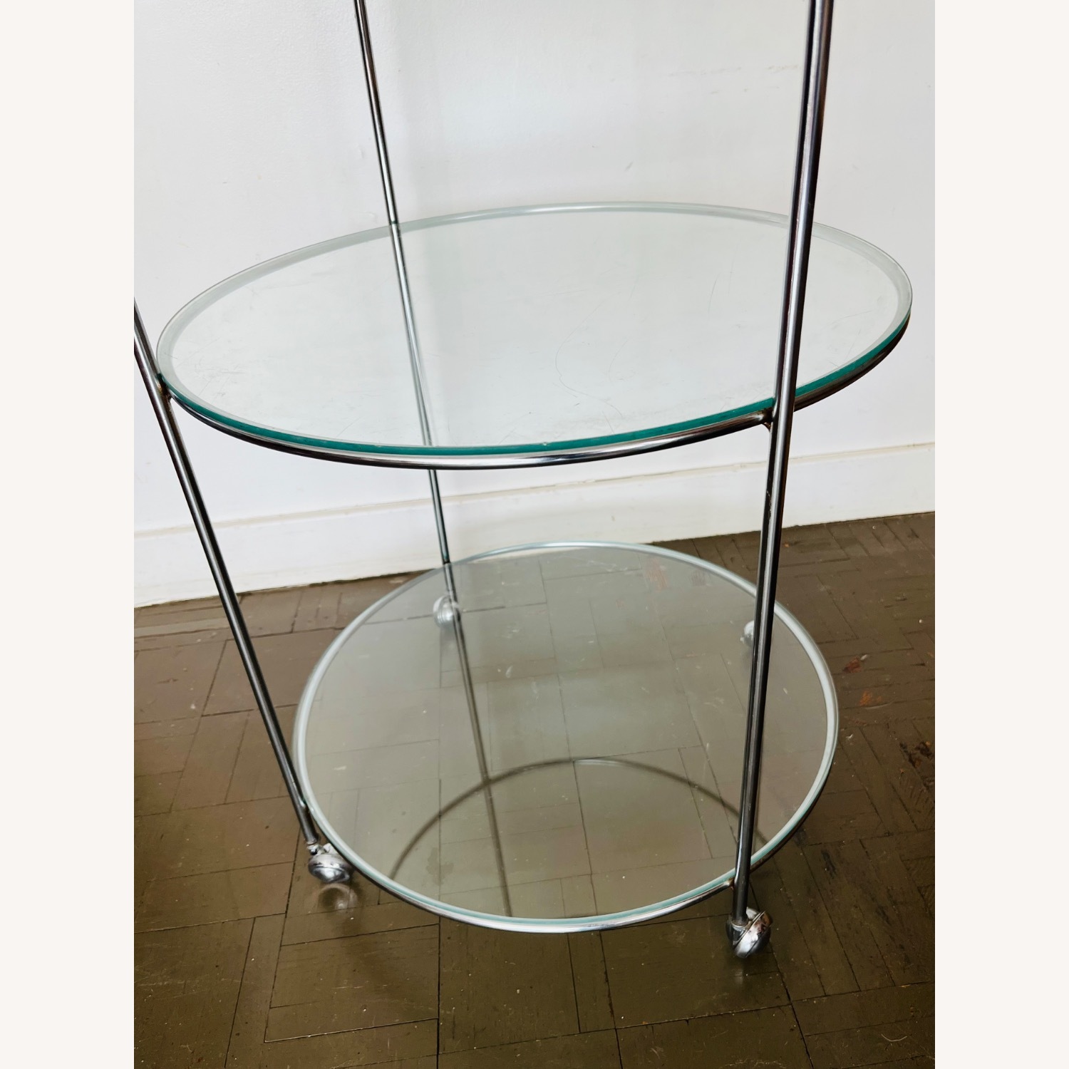 Mid Century Chrome Bar Cart 3 Tiered 1970s - image-8