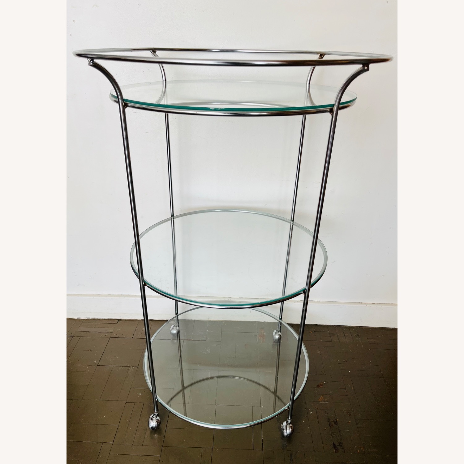Mid Century Chrome Bar Cart 3 Tiered 1970s - image-5