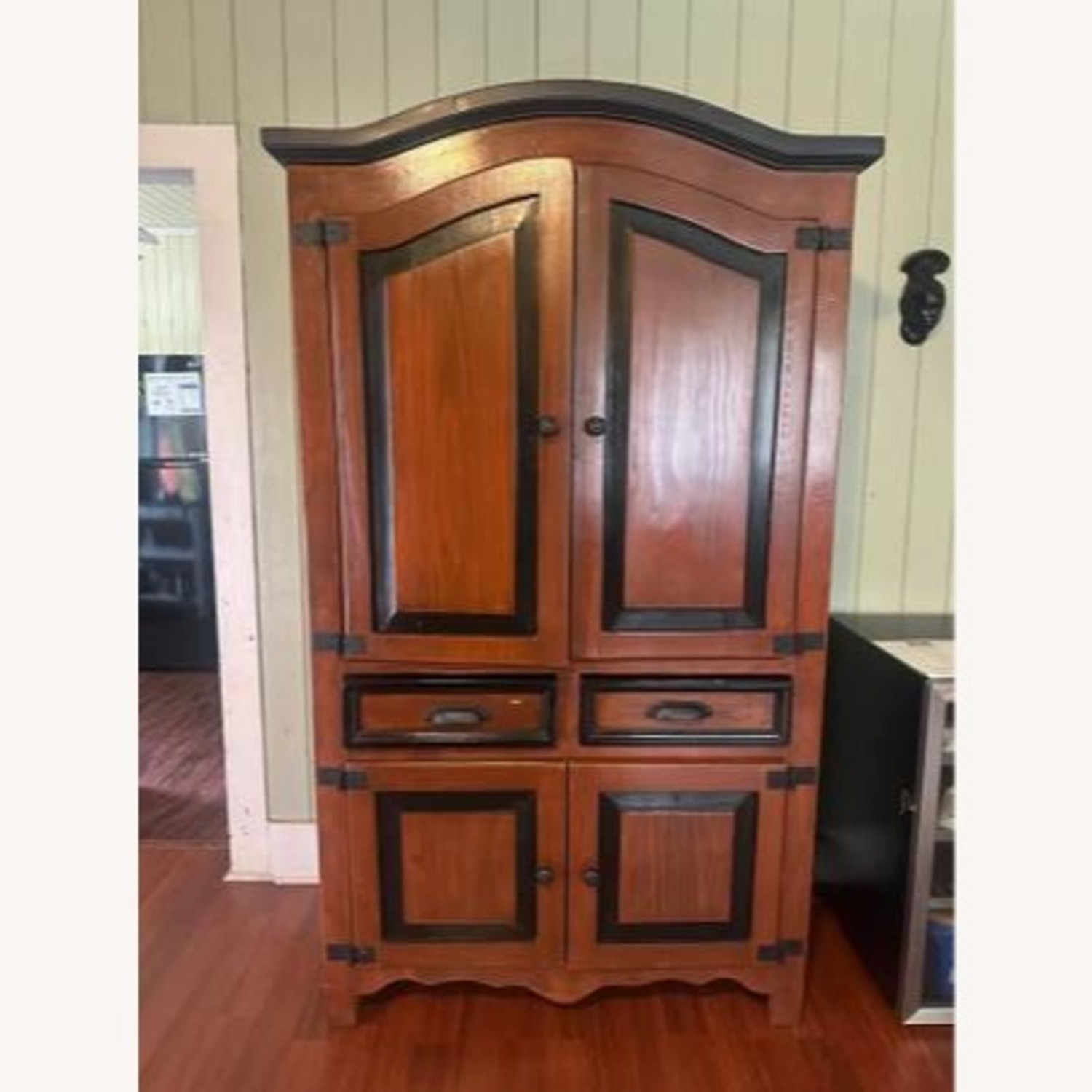 Solid Wood Living Room Bar + Glassware - image-4