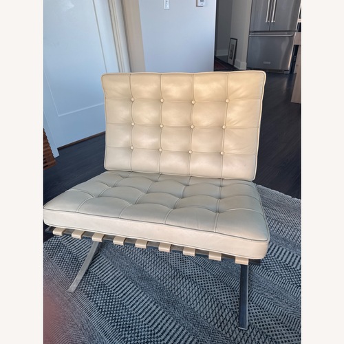 Used Barcelona Chair White Leather Accent Chair for sale on AptDeco