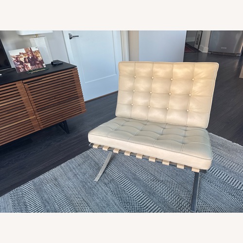 Used Barcelona Chair White Leather Accent Chair for sale on AptDeco