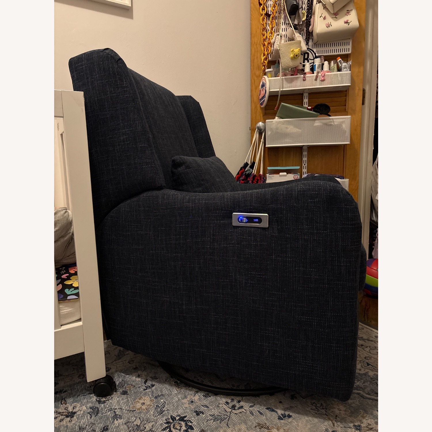 Pottery Barn Merced Power Recliner in Navy - image-2