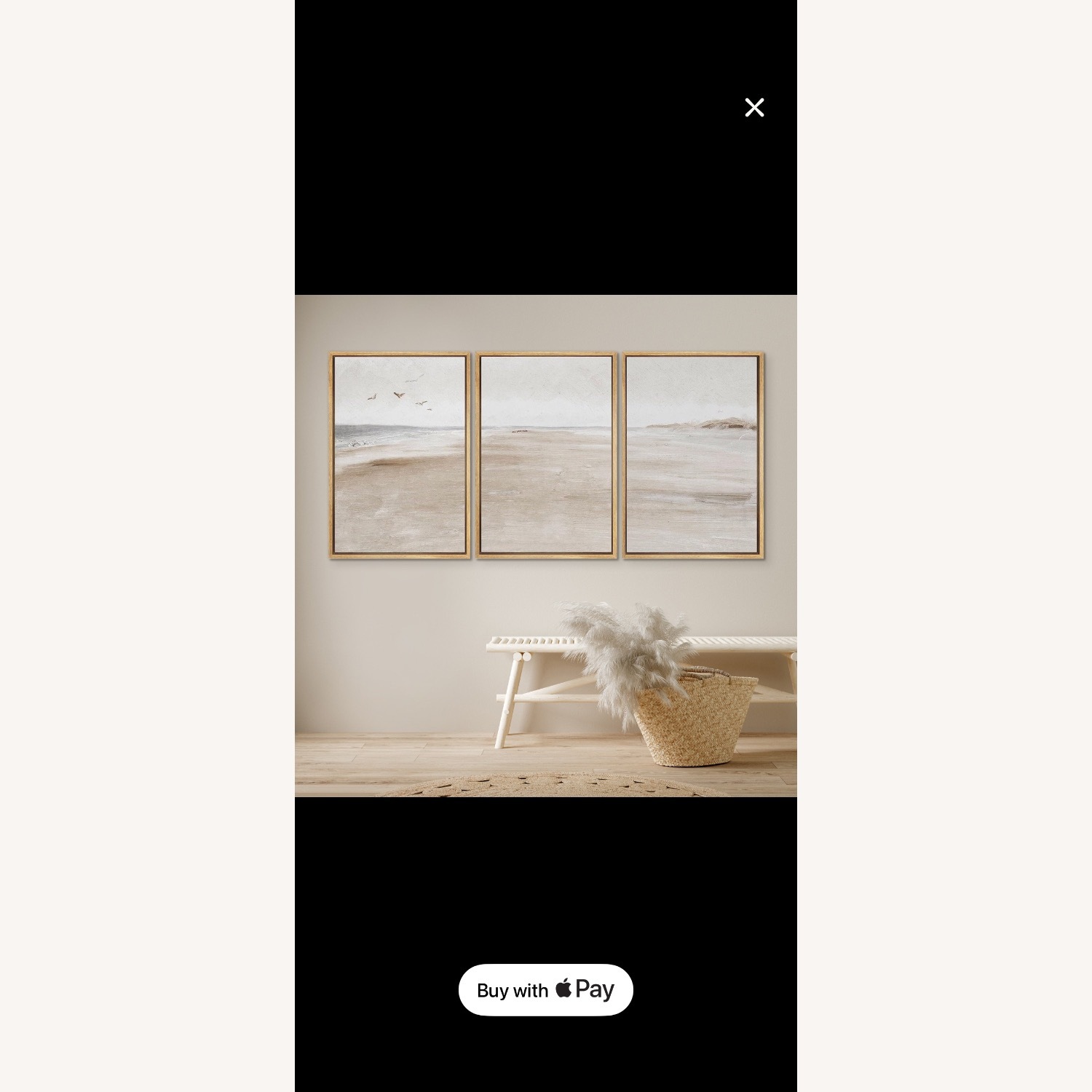 Framed Wall Art - Set of 3 Beachside Landscape - image-1