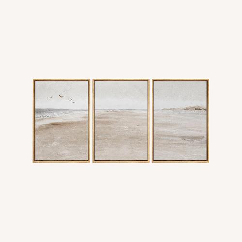 Used Framed Wall Art - Set of 3 Beachside Landscape for sale on AptDeco