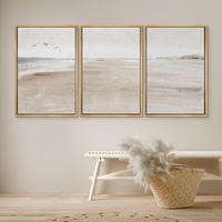 Framed Wall Art - Set of 3 Beachside Landscape