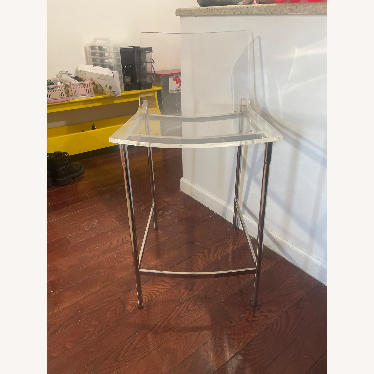 CB2 Chiaro Transparent Metal Stools - image-2