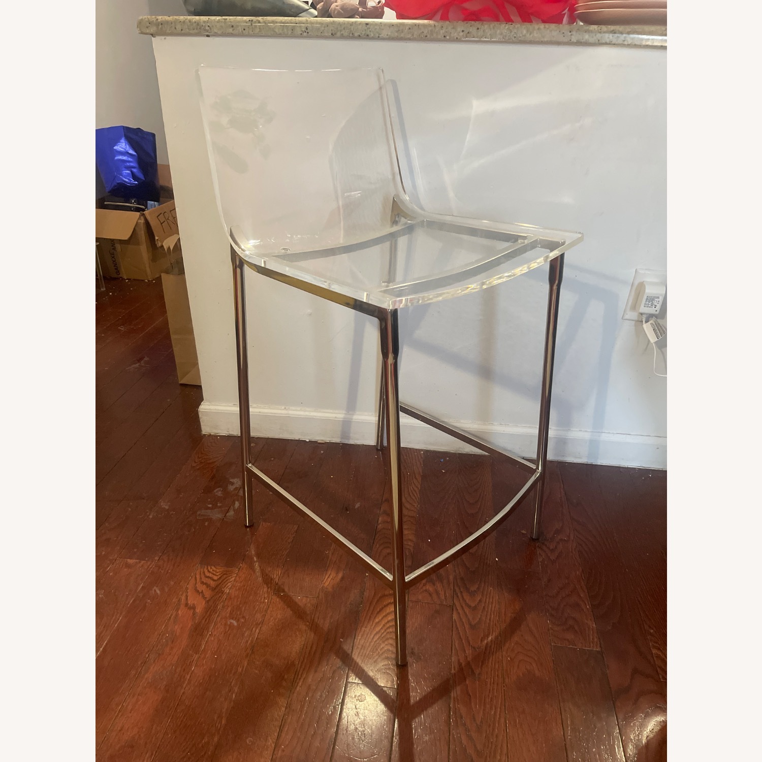 CB2 Chiaro Transparent Metal Stools - image-1