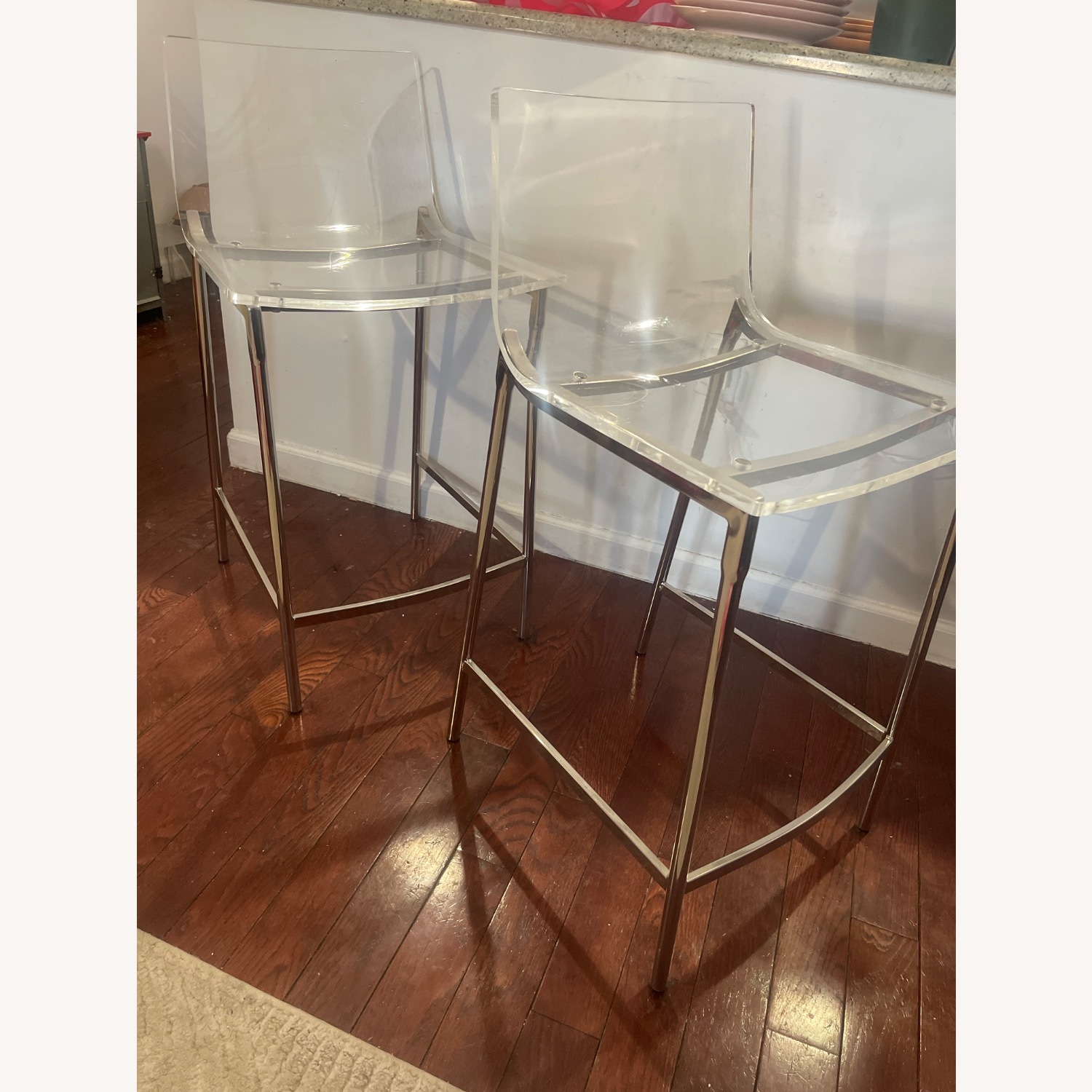 CB2 Chiaro Transparent Metal Stools - image-3