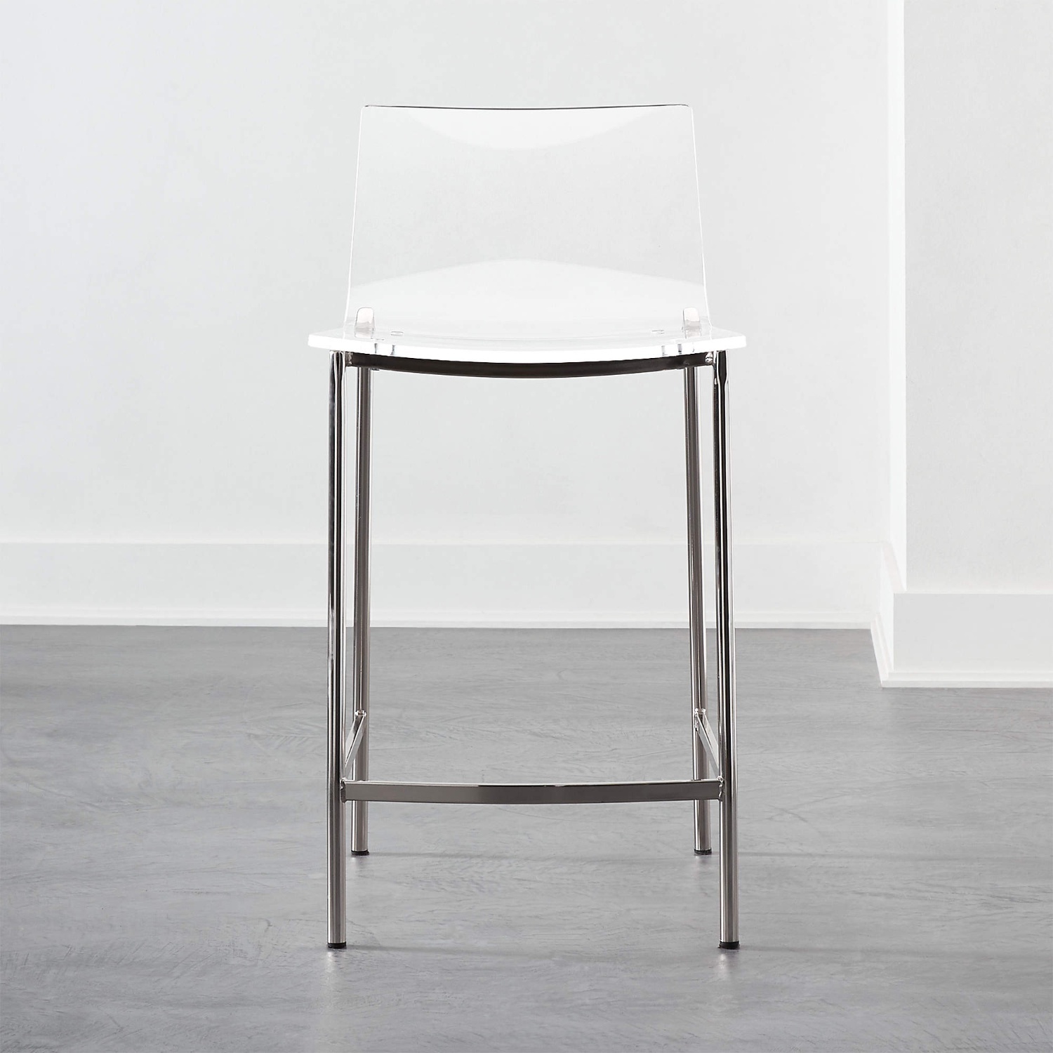 CB2 Chiaro Transparent Metal Stools - image-4