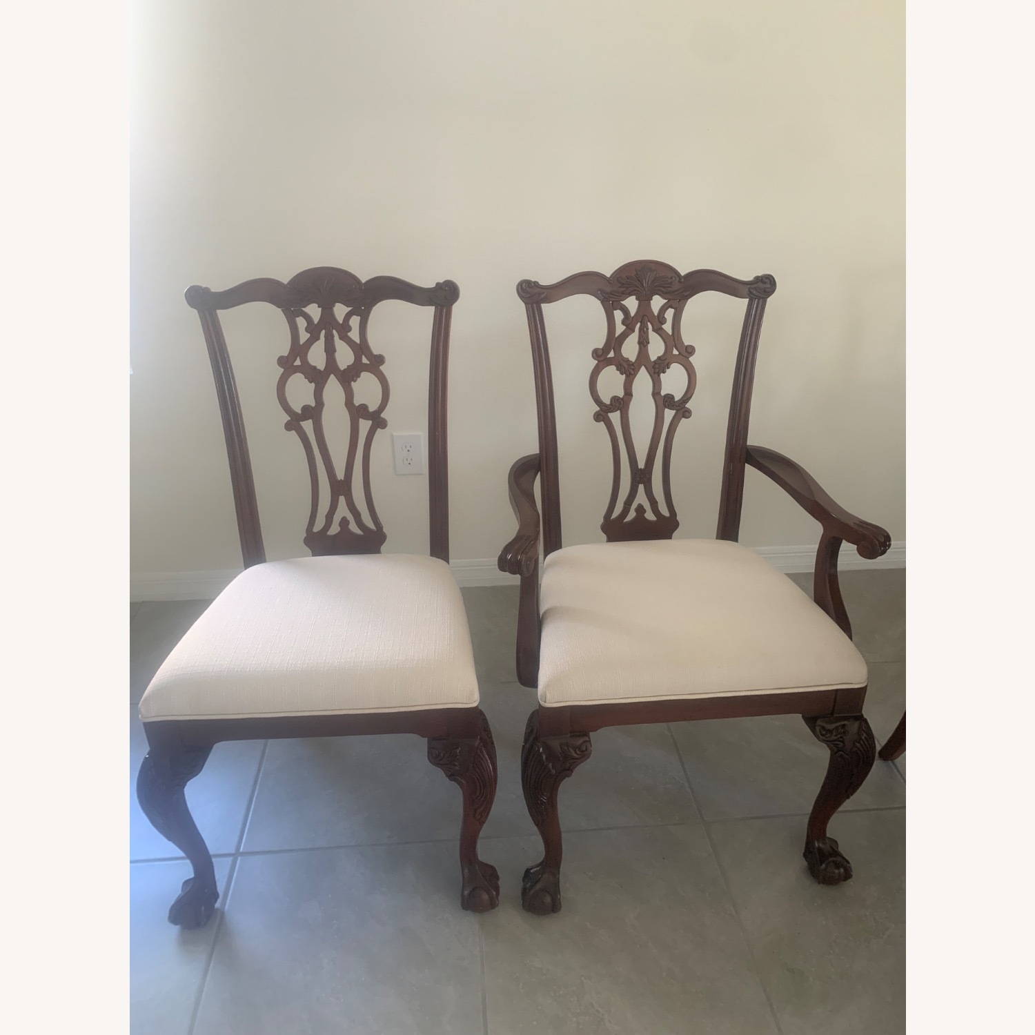 Ethan Allen Dark Brown Wood Dining Chair - image-1