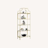 Sauder Gold Tall Open Bookcase with Glass Shelves