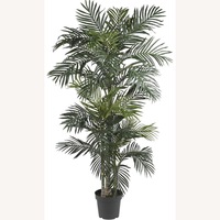 6.5 ft Artificial Palm with White Textured Planter