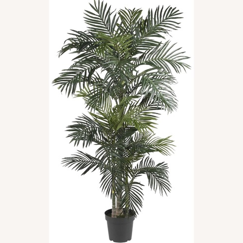 Used 6.5 ft Artificial Palm with White Textured Planter for sale on AptDeco