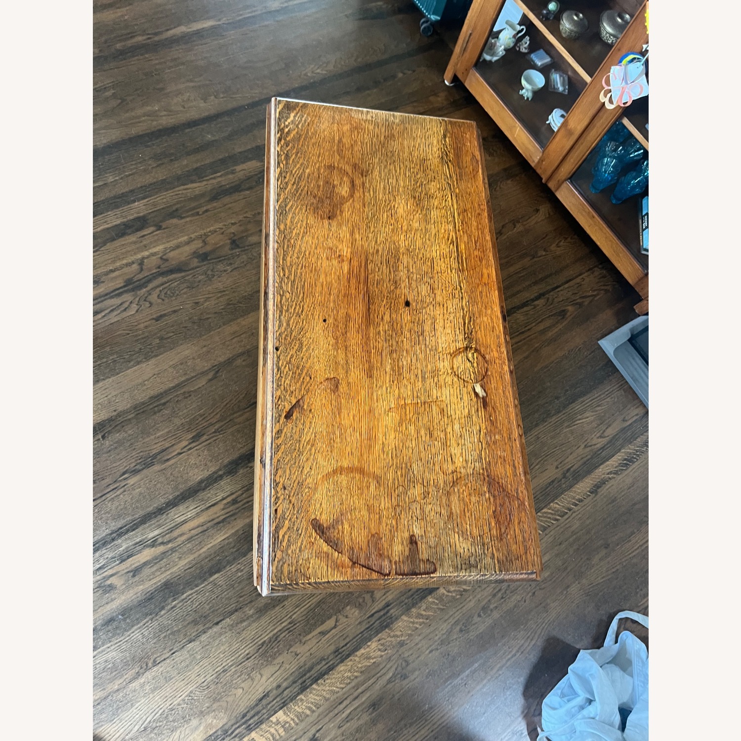 Antique Wood Drop Leaf Table W Barley Twist Legs - image-10