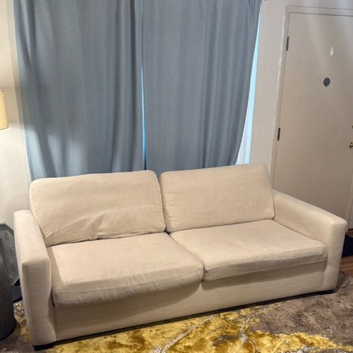 Used Living Spaces Natural Fabric Loveseat for sale on AptDeco